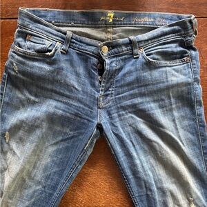 7 For All Mankind Blue Boot Cut Jeans